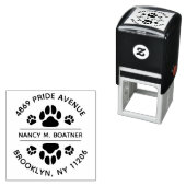 Paw Print Ronde retour adresstempel Zelfinkt Zelfinktende Stempel (In situ)