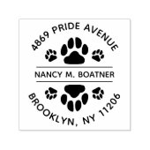 Paw Print Ronde retour adresstempel Zelfinkt Zelfinktende Stempel (Design)