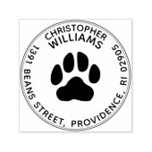 Paw Print Ronde retour adresstempel Zelfinkt Zelfinktende Stempel (Design)