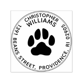 Paw Print Ronde retour adresstempel Zelfinkt Zelfinktende Stempel