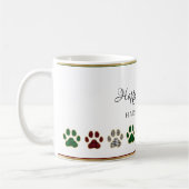 Paw Print, Rood, Groen, Zwart, Buffel Plaid Koffiemok (Links)