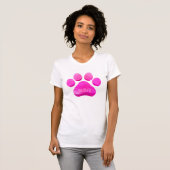 Paw Print Roze HOND MAMA Pet Lover Fun T-shirt (Voorkant volledig)