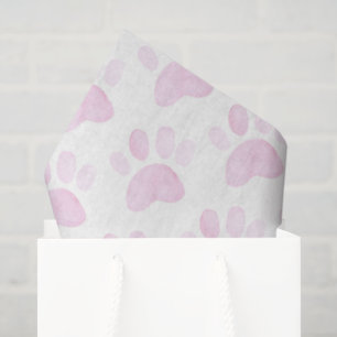 Paw Print Roze Waterverf Art NAAM Sweet Pet Tissuepapier