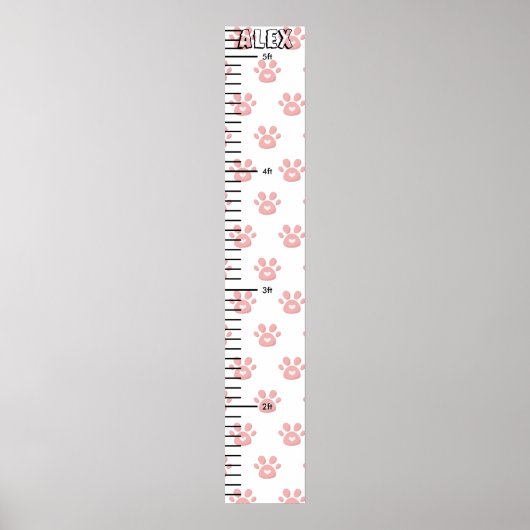 Paw Print Schattigee Baby groeikaart (Voorkant)