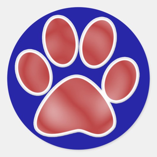Paw Print - SRF Ronde Sticker (Voorkant)