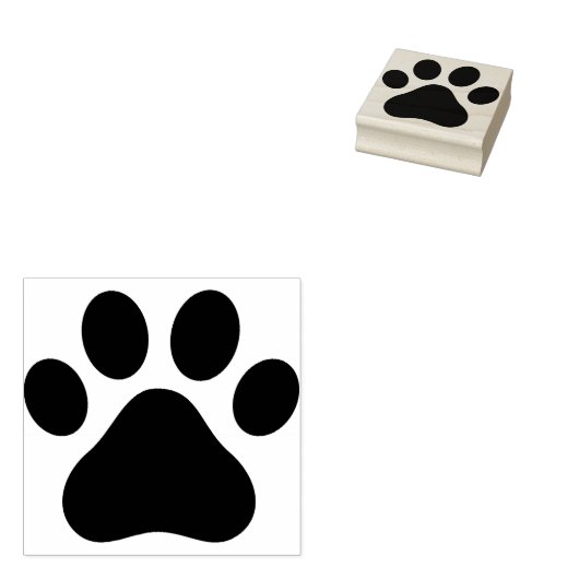 Paw Print Stamp Pad Rubberstempel (Gestempeld)