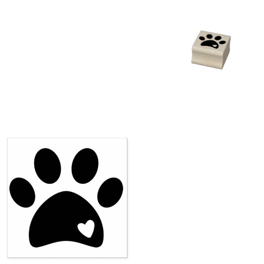 Paw Print Stamp Rubberstempel (Gestempeld)