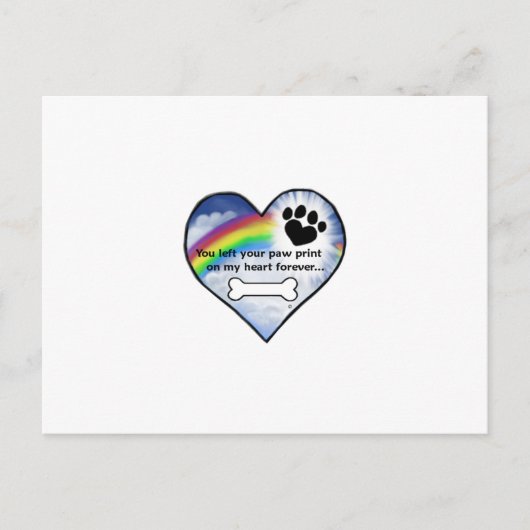 Paw Print Sympathie Gedicht Briefkaart (Voorkant)