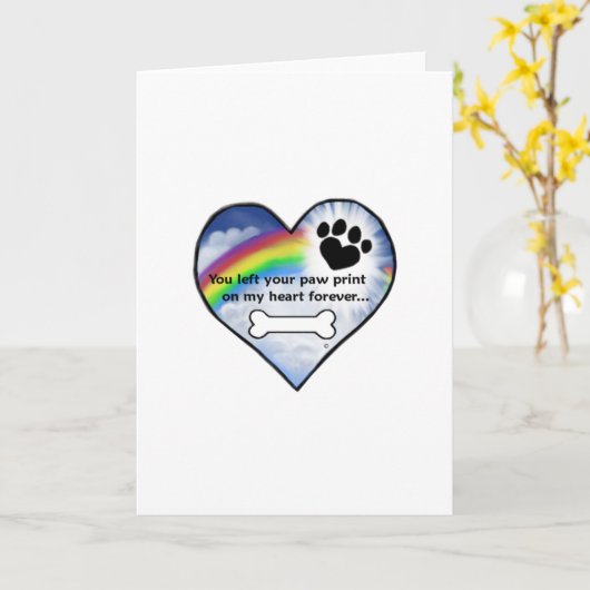 Paw Print Sympathie Gedicht Kaart (Gele Bloem)