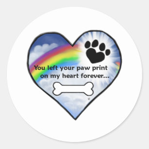 Paw Print Sympathie Gedicht Ronde Sticker