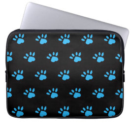 Paw Print Tablet Hoesje (Zwart & Blauw) Laptop Sleeve