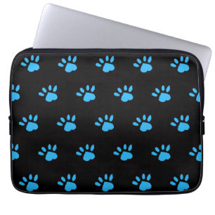 Paw Print Tablet Hoesje (Zwart & Blauw) Laptop Sleeve