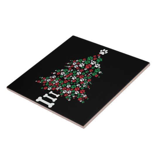 Paw Print Tegel Design Geïnspireerd door een vakan Tegeltje (Zijkant)