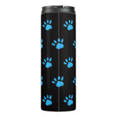 Paw Print Thermische Tumbler (Zwart & Blauw) Thermosbeker (Achterkant)
