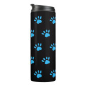 Paw Print Thermische Tumbler (Zwart & Blauw) Thermosbeker (Geroteerd rechts)