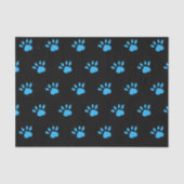 Paw Print tissuepapier (zwart en blauw) (Voorkant)