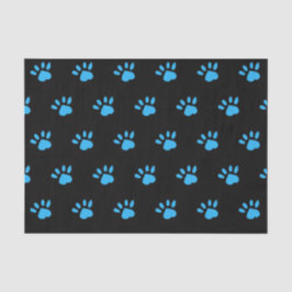 Paw Print tissuepapier (zwart en blauw)