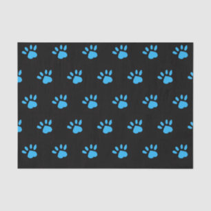Paw Print tissuepapier (zwart en blauw)