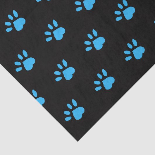 Paw Print tissuepapier (zwart en blauw) (Detail)