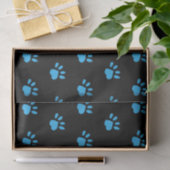Paw Print tissuepapier (zwart en blauw) (Geschenk)