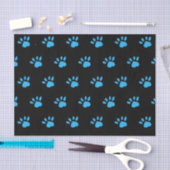 Paw Print tissuepapier (zwart en blauw) (Craft)