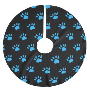 Paw Print Tree Rok (zwart & blauw) Kerstboom Rok