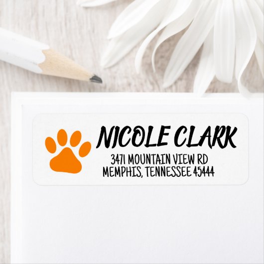 PAW PRINT TRENDY SCRIPT RETOURADRES LABELS (Insitu)