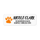 PAW PRINT TRENDY SCRIPT RETOURADRES LABELS (Voorkant)