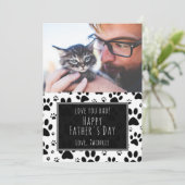 Paw Print Vaderdag-fotokaart van Cat of Dog Feestdagenkaart (Staand voorkant)