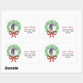 Paw Print Vakantiekrans Oversized retouradres Rechthoekige Sticker (Vel)