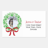 Paw Print Vakantiekrans Oversized retouradres Rechthoekige Sticker (Voorkant)