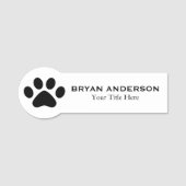 Paw Print Veterinarian Name Tag (Voorkant)