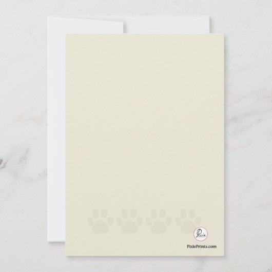 Paw Print Veterinary Afstuderen Uitnodiging (Achterkant)