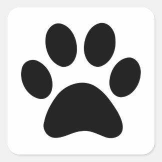 PAW PRINT VIERKANTE STICKER