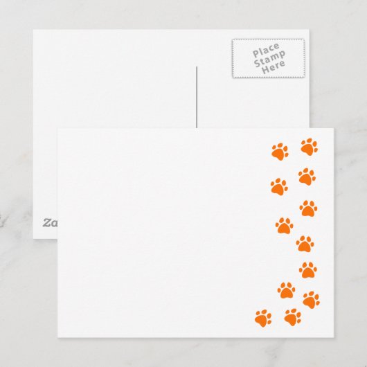 Paw Print - Voeg je eigen naam of hondenras toe Briefkaart (Voorkant / Achterkant)