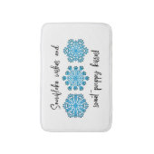 Paw Print Winter Snowflake Badmat (Voorkant Verticaal)