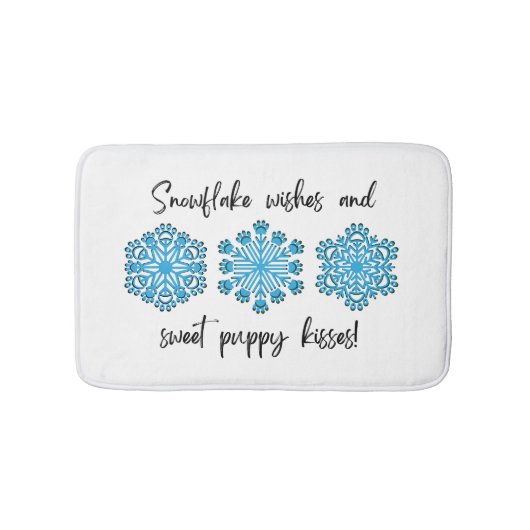 Paw Print Winter Snowflake Badmat (Voorkant)