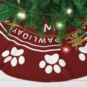 Paw Print Wreater Monogram Pet Burgundy Kerstmis Kerstboom Rok