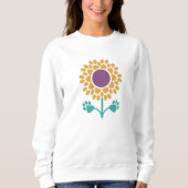 Paw Print Zonnebloem Shirt met lange mouwen (Voorkant)
