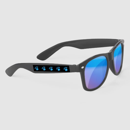 Paw Print Zonnebril (Zwart & Blauw) (Rechts)