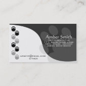 Paw Print (zwart en wit) Visitekaartje (Achterkant)