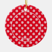 Paw Prints Aangepaste Pet Foto Kat Naam Keramisch Ornament (Voorkant)