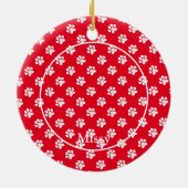 Paw Prints Aangepaste Pet Foto Kat Naam Keramisch Ornament (Achterkant)