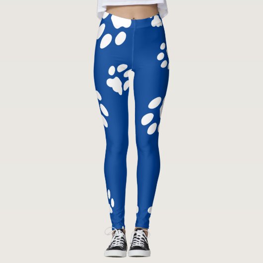 Paw Prints aanpassen achtergrondkleur Leggings (Voorkant)