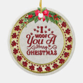 Paw Prints and Gold Frame Custom Pet Photo Keramisch Ornament (Achterkant)