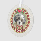 Paw Prints and Gold Frame Custom Pet Photo Ornament (voorkant)