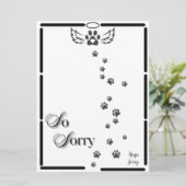 Paw Prints Angel Wings Design Feestdagenkaart (Staand voorkant)