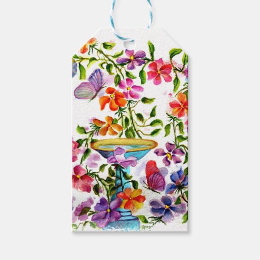 PAW PRINTS BIRD BATH CADEAULABEL (Voorkant)