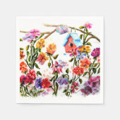 PAW PRINTS BIRD HOUSE PAPIER NAPKINS SERVETTEN (Voorkant)