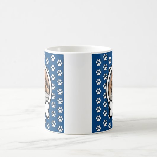 Paw Prints Blue Pet Foto Mok (Center)